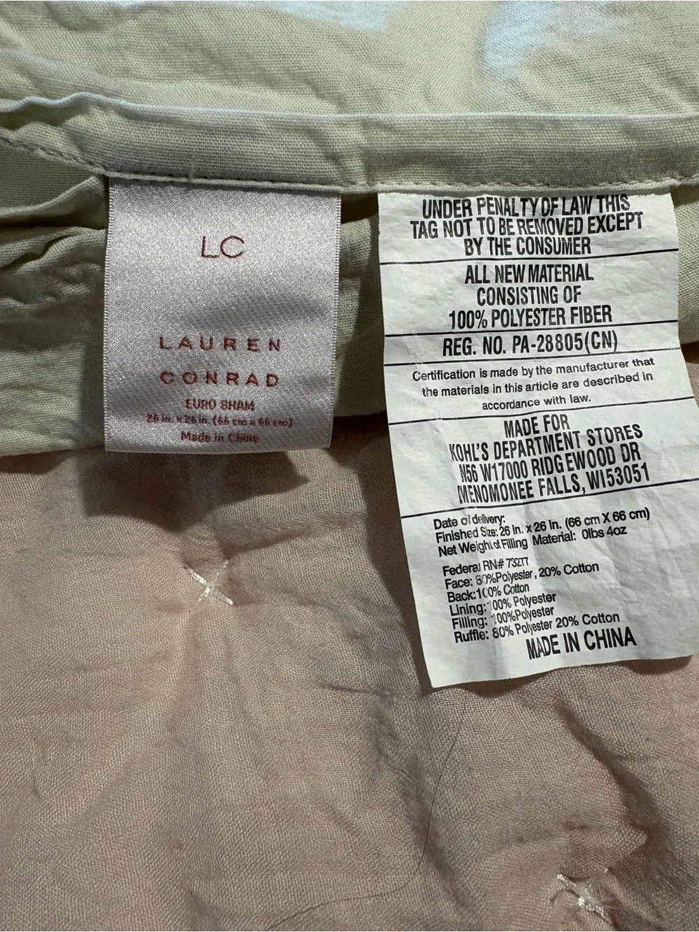 LC Lauren Conrad Set of Ruffled Quilted Euro Shams